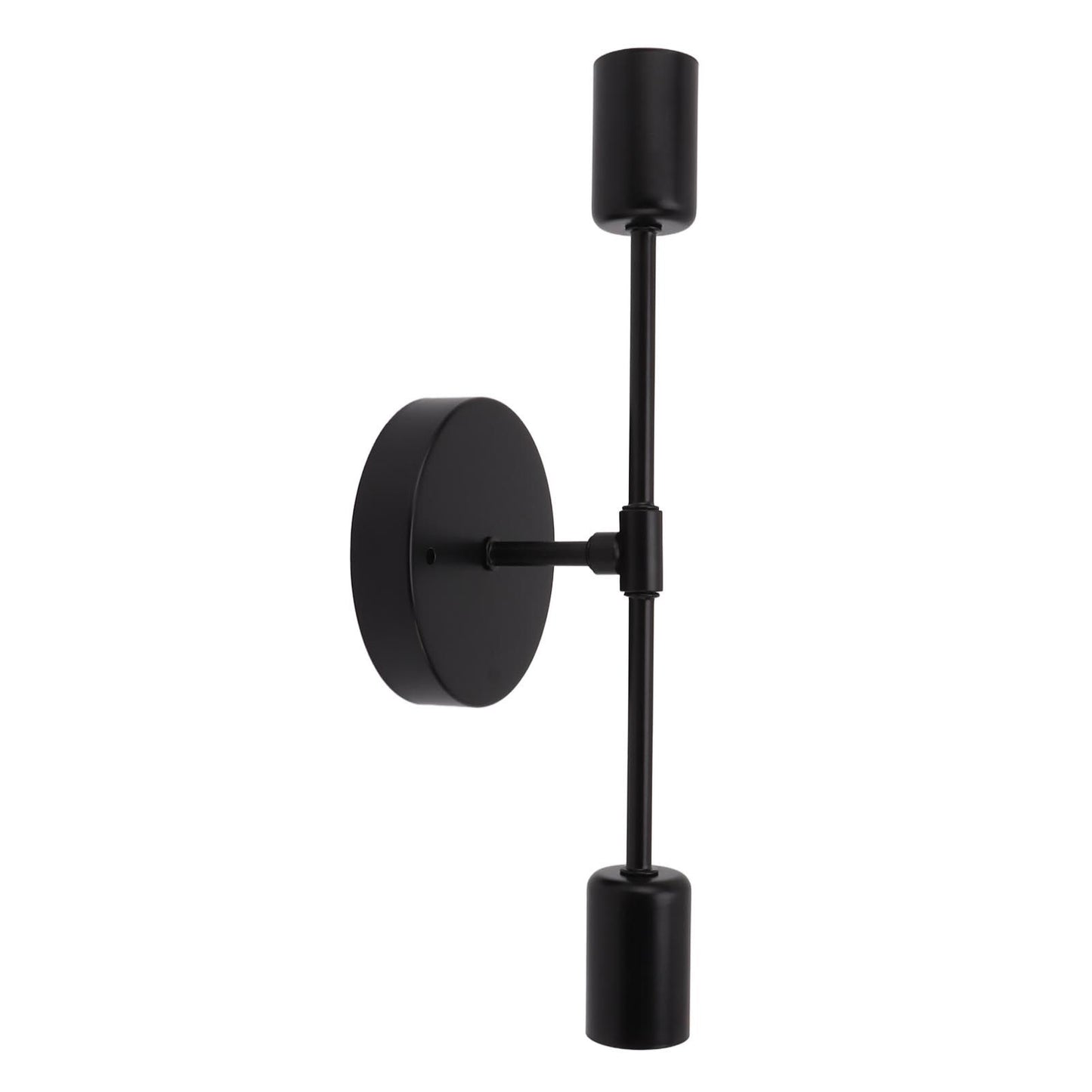 E27 E26 Double Wall Light Base Iron 85‑265V Black Modern Light Holder Base for Living Room Bathroom Dressing Room