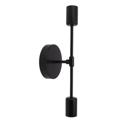 E27 E26 Double Wall Light Base Iron 85‑265V Black Modern Light Holder Base for Living Room Bathroom Dressing Room