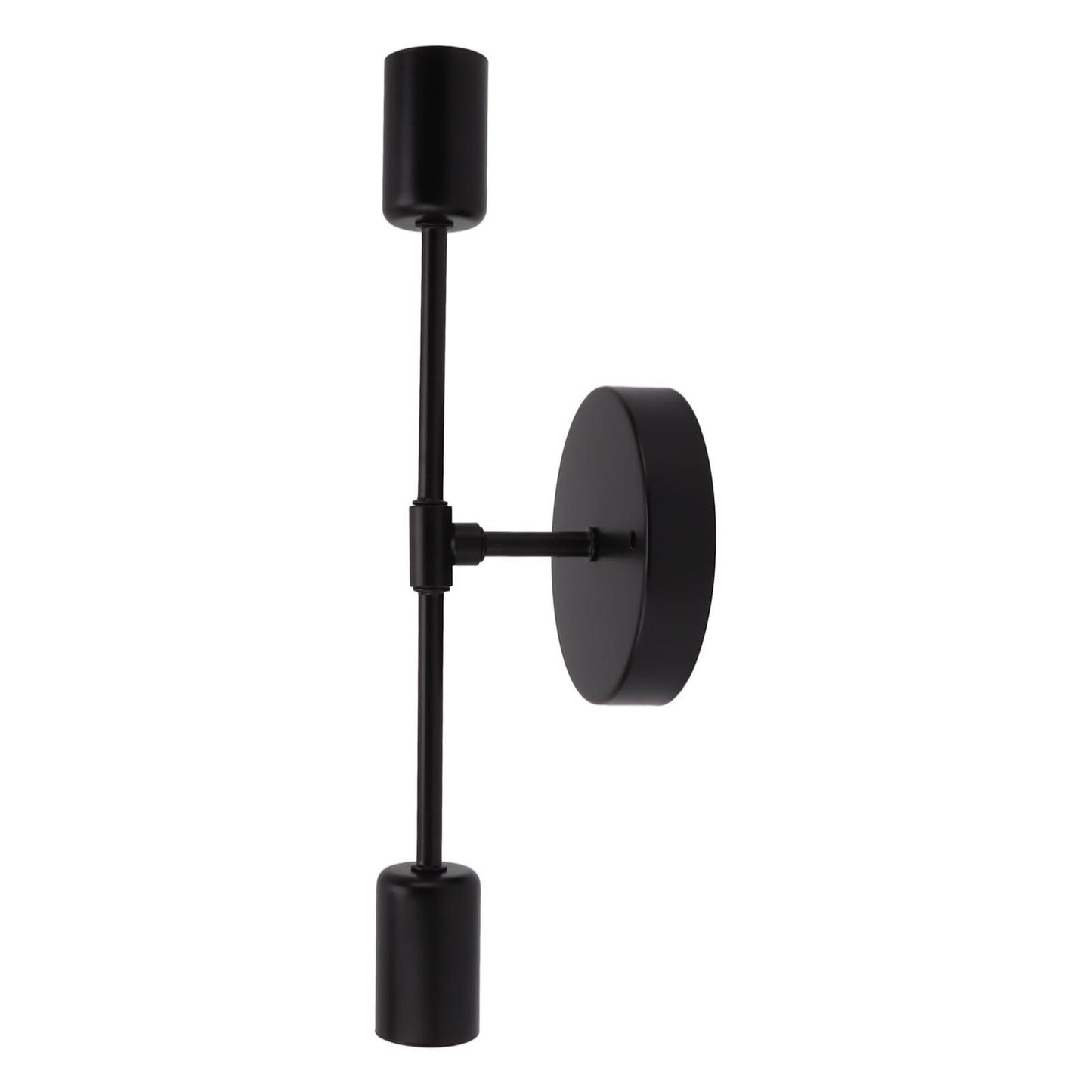 E27 E26 Double Wall Light Base Iron 85‑265V Black Modern Light Holder Base for Living Room Bathroom Dressing Room