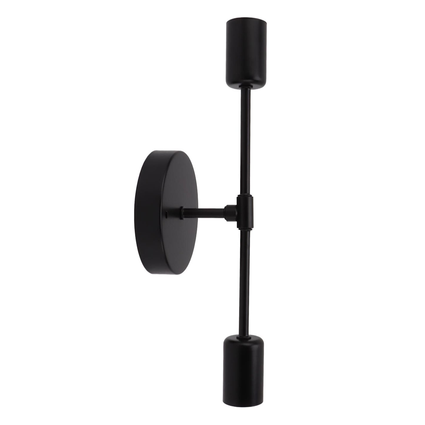 E27 E26 Double Wall Light Base Iron 85‑265V Black Modern Light Holder Base for Living Room Bathroom Dressing Room