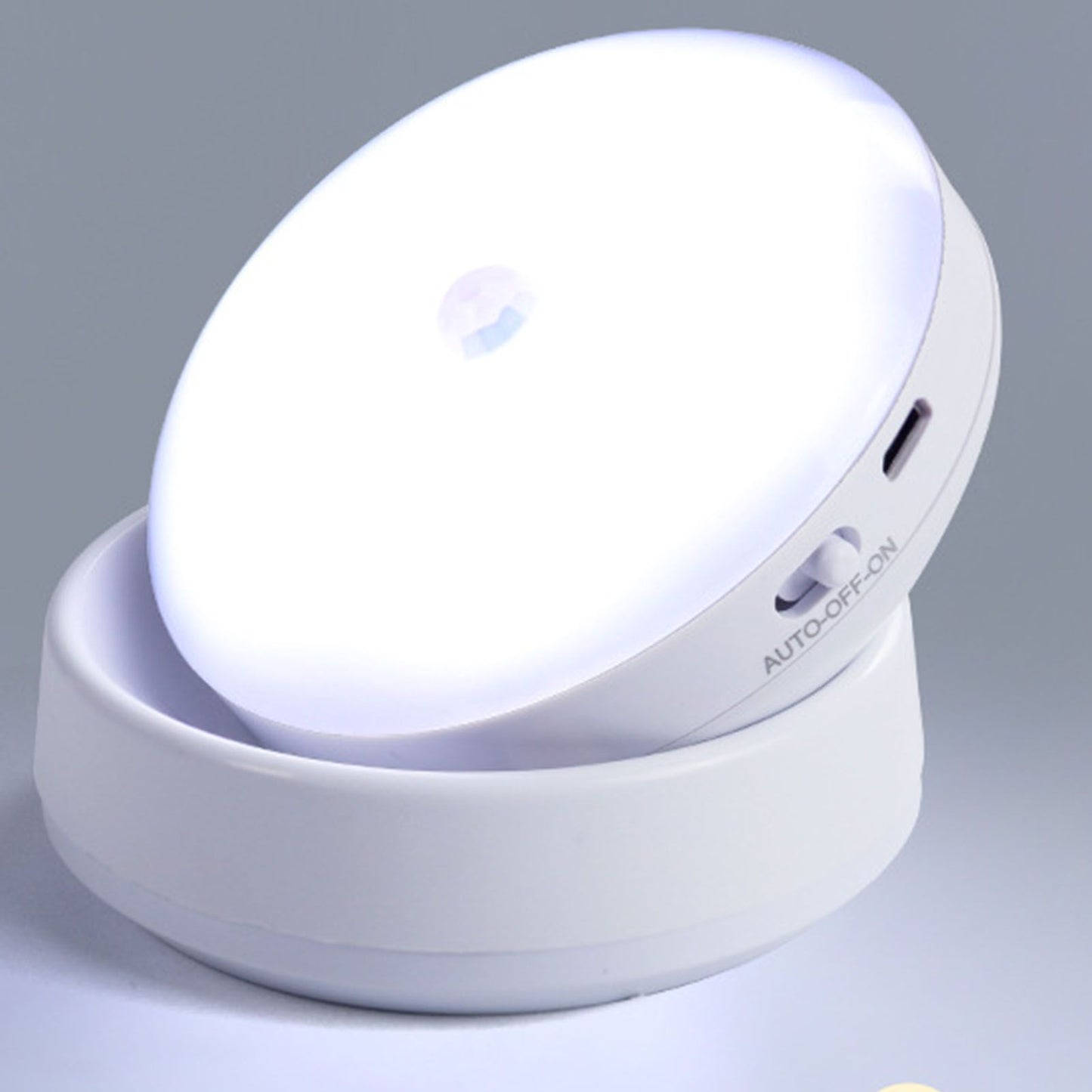 Motion Sensor Night Light 360 Degree Rotation LED Rechargeable Motion Activated Night Light for Stairs Wall Closet Cabinet White Light