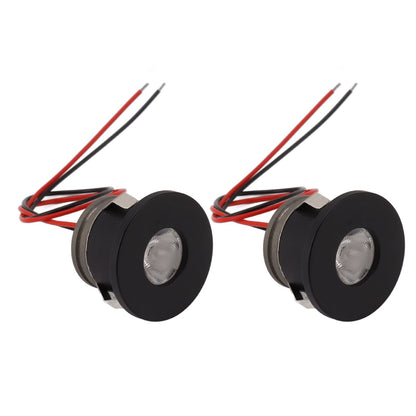2PCS Recessed Mini LED Spotlight 15 Degrees 1 Watt 80LM Small LED Spotlight for Jewelry Showcase 12VDC