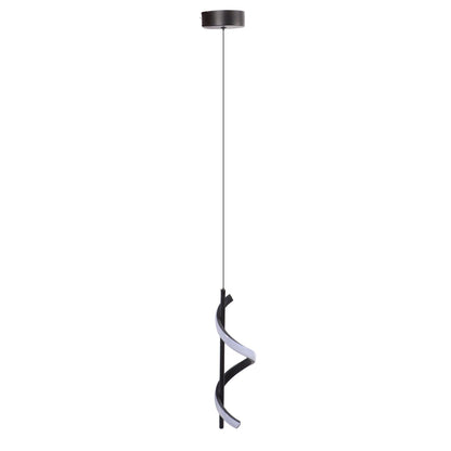Spiral LED Pendant Light Black Glareless Bright Eyes Protection LED Hanging Lamp for Living Room Cafe Family 85‑265V Warm Light