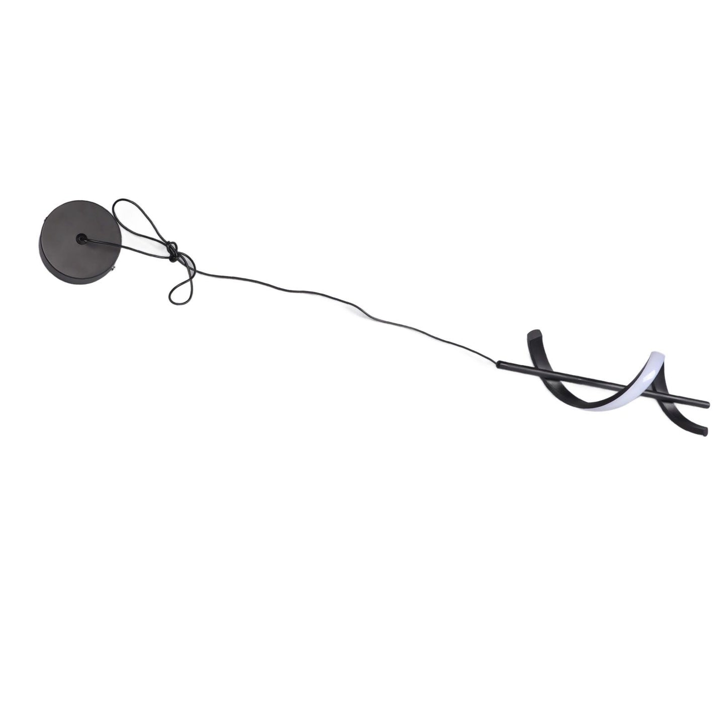 Spiral LED Pendant Light Black Glareless Bright Eyes Protection LED Hanging Lamp for Living Room Cafe Family 85‑265V Warm Light