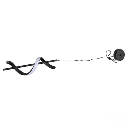 Spiral LED Pendant Light Black Glareless Bright Eyes Protection LED Hanging Lamp for Living Room Cafe Family 85‑265V Warm Light