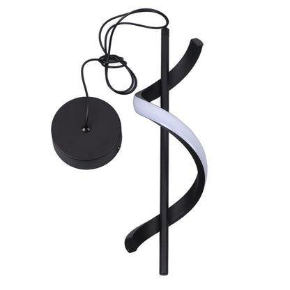 Spiral LED Pendant Light Black Glareless Bright Eyes Protection LED Hanging Lamp for Living Room Cafe Family 85‑265V White Light