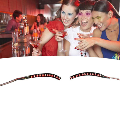 LED False Eyelashes Light Lightweight Stylish Reliable Luminous False Eyelashes Light for Party Bars Nightclubs Halloween Red