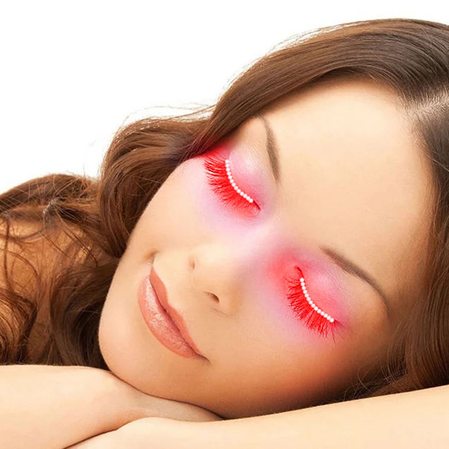 LED False Eyelashes Light Lightweight Stylish Reliable Luminous False Eyelashes Light for Party Bars Nightclubs Halloween Red