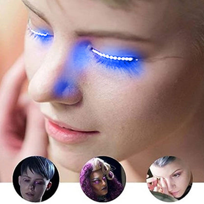 LED False Eyelashes Light Lightweight Stylish Reliable Luminous False Eyelashes Light for Party Bars Nightclubs Halloween Blue