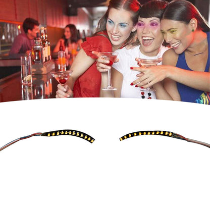 LED False Eyelashes Light Lightweight Stylish Reliable Luminous False Eyelashes Light for Party Bars Nightclubs Halloween Yellow