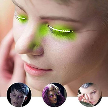 LED False Eyelashes Light Lightweight Stylish Reliable Luminous False Eyelashes Light for Party Bars Nightclubs Halloween Green