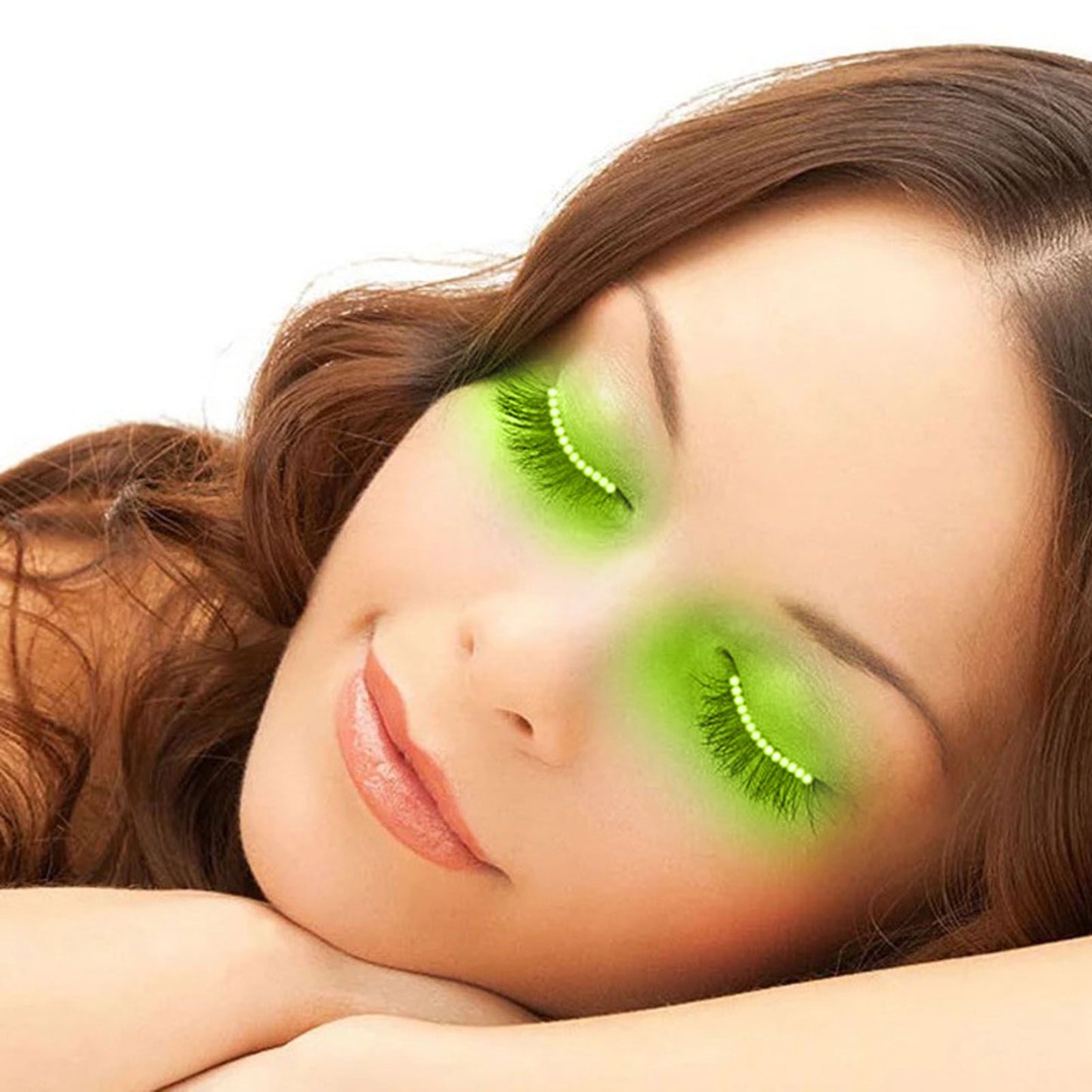 LED False Eyelashes Light Lightweight Stylish Reliable Luminous False Eyelashes Light for Party Bars Nightclubs Halloween Green