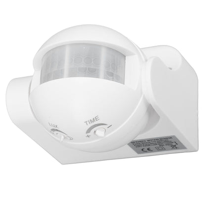 Wall Mounted Motion Sensor Automatic Dusk to Dawn Spherical PIR Sensor Outdoor Motion Sensing Switch for Home Security LED Light AC 110 to 240V White