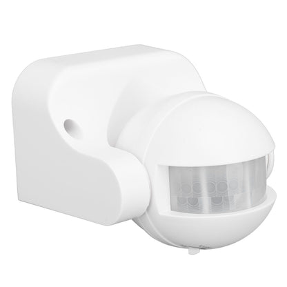 Wall Mounted Motion Sensor Automatic Dusk to Dawn Spherical PIR Sensor Outdoor Motion Sensing Switch for Home Security LED Light AC 110 to 240V White