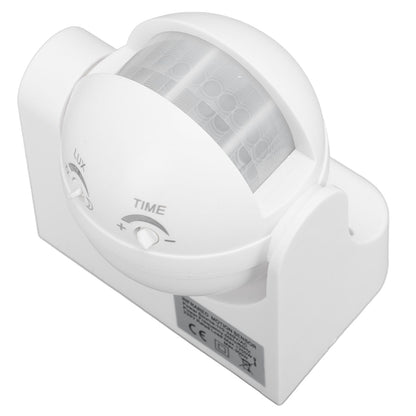 Wall Mounted Motion Sensor Automatic Dusk to Dawn Spherical PIR Sensor Outdoor Motion Sensing Switch for Home Security LED Light AC 110 to 240V White