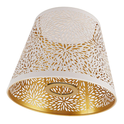 Lamp Shade E27 E26 White Carved Flower Pattern Iron Modern Design Easy Installation Bulb Shade for Home Living Room