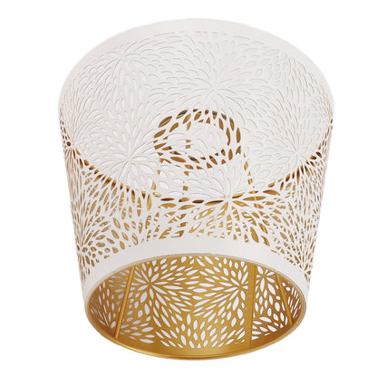 Lamp Shade E27 E26 White Carved Flower Pattern Iron Modern Design Easy Installation Bulb Shade for Home Living Room