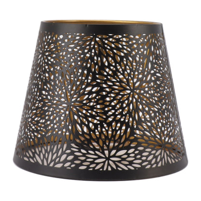 Metal Lamp Shade E26 E27 Forest Tree Style Hollow Out Iron Decorative Lampshade Cover with Inner Gold Pattern for Table Wall Ceiling Lamp Black