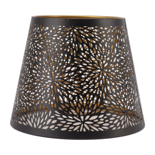 Metal Lamp Shade E26 E27 Forest Tree Style Hollow Out Iron Decorative Lampshade Cover with Inner Gold Pattern for Table Wall Ceiling Lamp Black