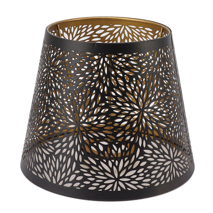 Metal Lamp Shade E26 E27 Forest Tree Style Hollow Out Iron Decorative Lampshade Cover with Inner Gold Pattern for Table Wall Ceiling Lamp Black