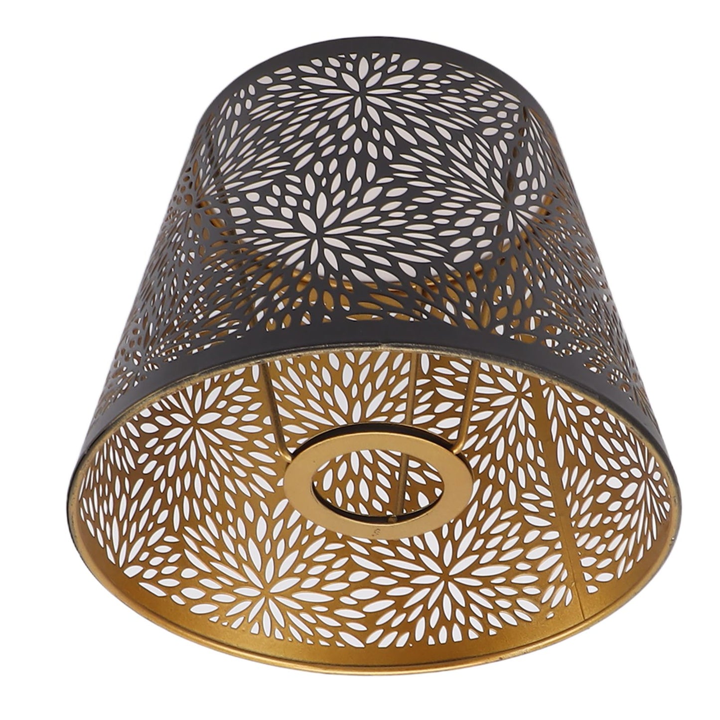 Metal Lamp Shade E26 E27 Forest Tree Style Hollow Out Iron Decorative Lampshade Cover with Inner Gold Pattern for Table Wall Ceiling Lamp Black