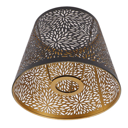 Metal Lamp Shade E26 E27 Forest Tree Style Hollow Out Iron Decorative Lampshade Cover with Inner Gold Pattern for Table Wall Ceiling Lamp Black