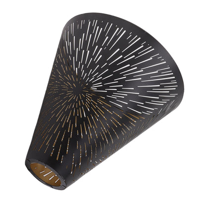 Table Lamp Shade Laser Engraved Metal Fireworks Shape Projection Lampshade for Bedroom