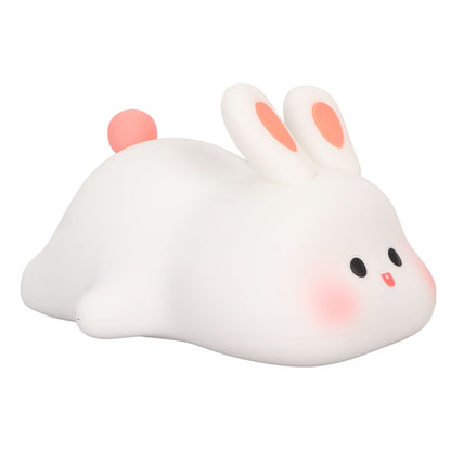 Kawaii Bunny Night Light Soft Silicone Night Light Portable USB Rechargeable Bedside Lamp for Baby Toddler Kids
