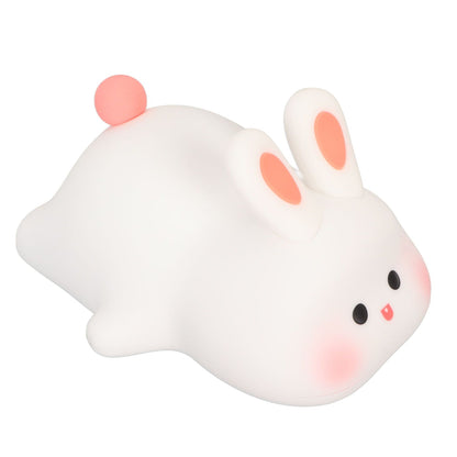 Kawaii Bunny Night Light Soft Silicone Night Light Portable USB Rechargeable Bedside Lamp for Baby Toddler Kids