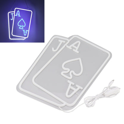Poker LED Neon Signs Playing Cards Neon Signs for Wall Decor Bedroom Casino Bar Hotel Play Room Birthday Party Decor J Poker