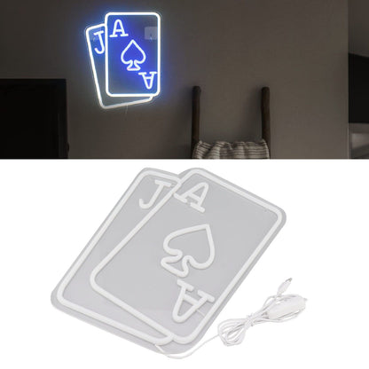 Poker LED Neon Signs Playing Cards Neon Signs for Wall Decor Bedroom Casino Bar Hotel Play Room Birthday Party Decor J Poker