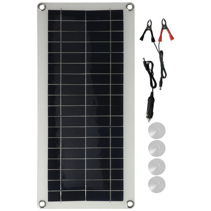 20W Flexible Polycrystalline Solar Panel Controller Dual USB Solar Charger for Car RV Marine Boat