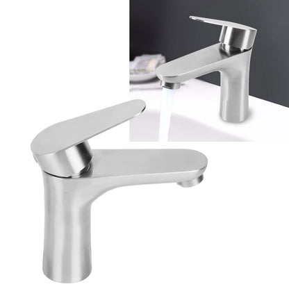 Stainless Steel Hot Cold Faucet Mixer Water Tap Sink Faucet with Single Handle for Bathroom Use