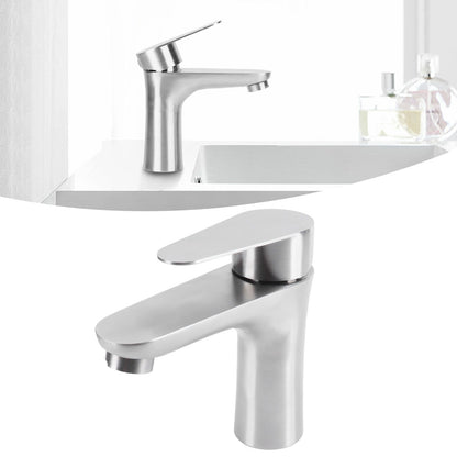 Stainless Steel Hot Cold Faucet Mixer Water Tap Sink Faucet with Single Handle for Bathroom Use