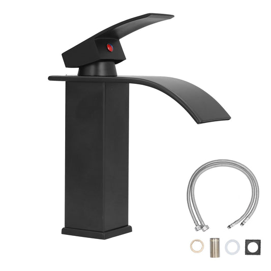 G1/2 Mixer Water Tap Basin Sink Faucet with Long Handle for Bathroom Hotel Homestay Black