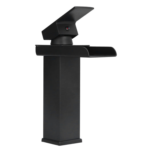 G1/2 Cold Hot Mixer Water Tap Black Faucet with Long Handle for Bathroom Hotel Homestay