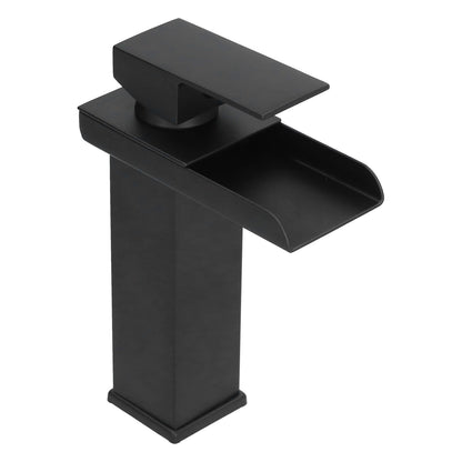 G1/2 Cold Hot Mixer Water Tap Black Faucet with Long Handle for Bathroom Hotel Homestay