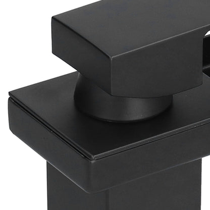 G1/2 Cold Hot Mixer Water Tap Black Faucet with Long Handle for Bathroom Hotel Homestay