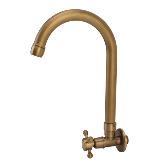 Garden Outdoor Faucet Antique In Wall Frost Crack Prevention 360 Degree Rotation Single Cold Water Faucet Tap Round Mouth