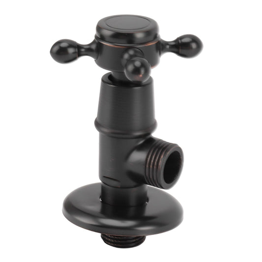 Solid Brass Angle Stop Valve Retro Thickened Cold Hot Triangle Valve Explosion Proof Water Shut Off Valve Black