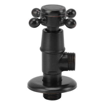 Solid Brass Angle Stop Valve Retro Thickened Cold Hot Triangle Valve Explosion Proof Water Shut Off Valve Black