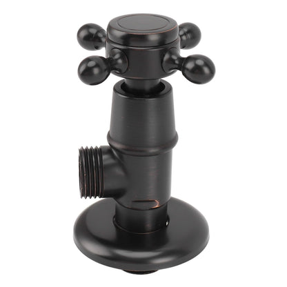 Solid Brass Angle Stop Valve Retro Thickened Cold Hot Triangle Valve Explosion Proof Water Shut Off Valve Black