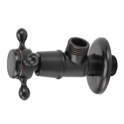 Solid Brass Angle Stop Valve Retro Thickened Cold Hot Triangle Valve Explosion Proof Water Shut Off Valve Black