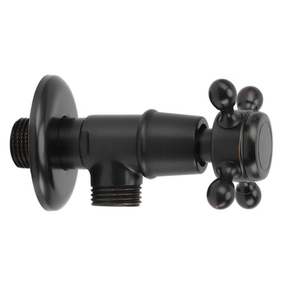Solid Brass Angle Stop Valve Retro Thickened Cold Hot Triangle Valve Explosion Proof Water Shut Off Valve Black
