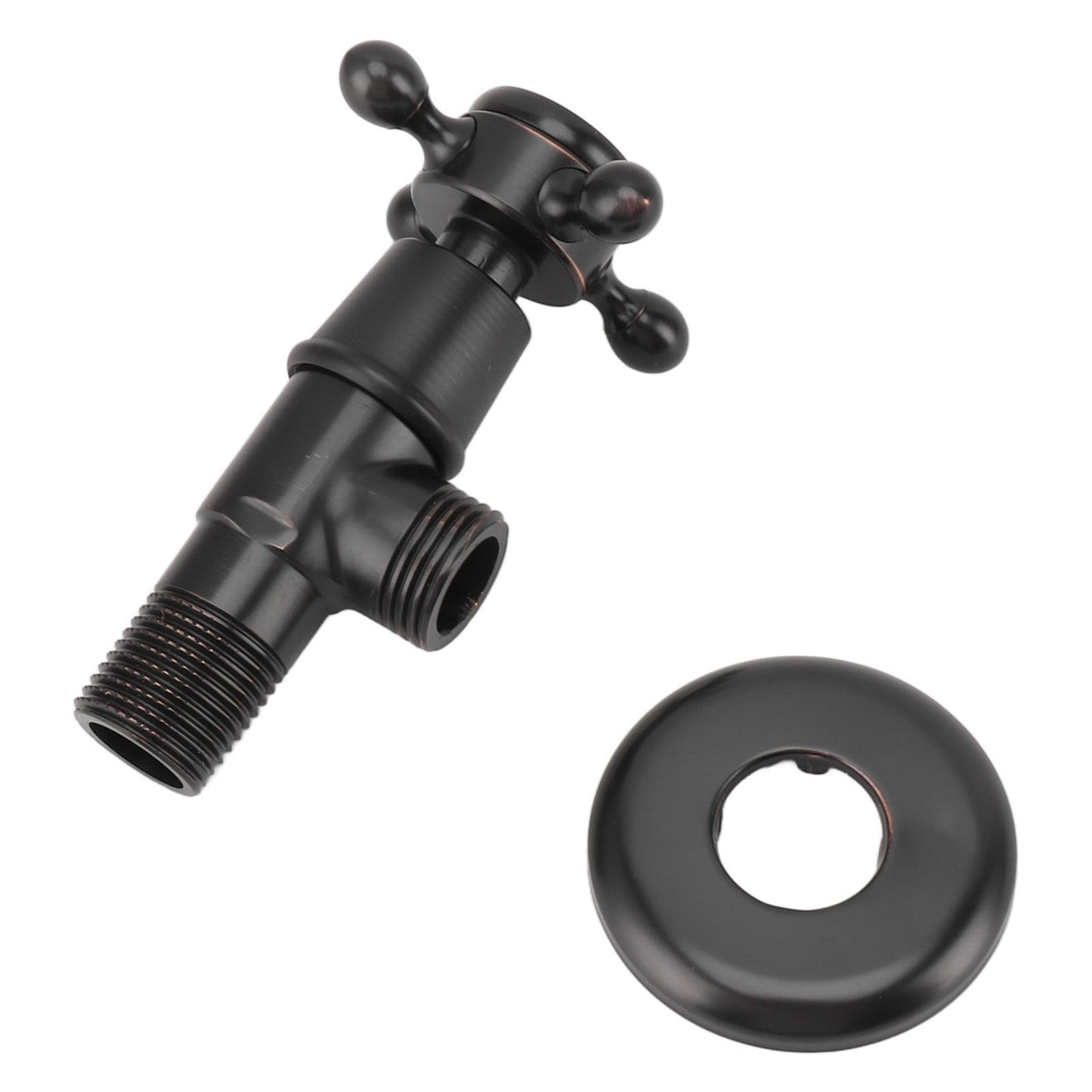 Solid Brass Angle Stop Valve Retro Thickened Cold Hot Triangle Valve Explosion Proof Water Shut Off Valve Black
