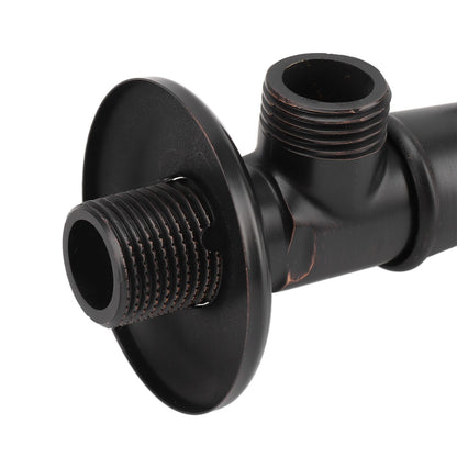 Solid Brass Angle Stop Valve Retro Thickened Cold Hot Triangle Valve Explosion Proof Water Shut Off Valve Black