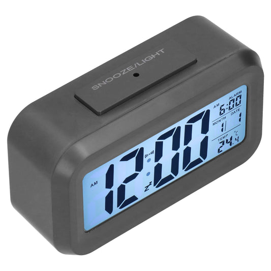 Digital Alarm Clock LED Large Display Electronic Night Light Snooze Function Alarm Clock for Bedroom Home OfficeBlack