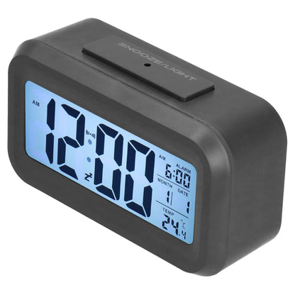 Digital Alarm Clock LED Large Display Electronic Night Light Snooze Function Alarm Clock for Bedroom Home OfficeBlack