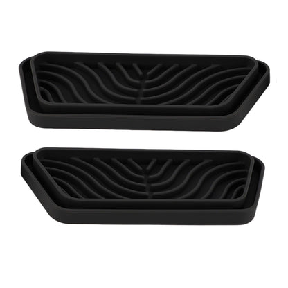 2Pcs Refrigerator Water Drip Tray Catcher Trapezoidal Silicone Refrigerator Drip Tray Catcher for GE for Samsung Black