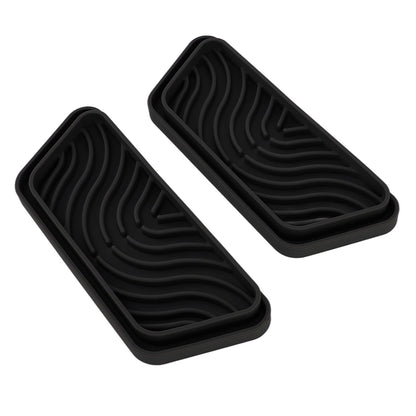 2Pcs Refrigerator Water Drip Tray Catcher Trapezoidal Silicone Refrigerator Drip Tray Catcher for GE for Samsung Black